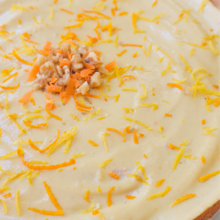 Raw Vegan Carrot Cake w/ Orange Cashew Cream
